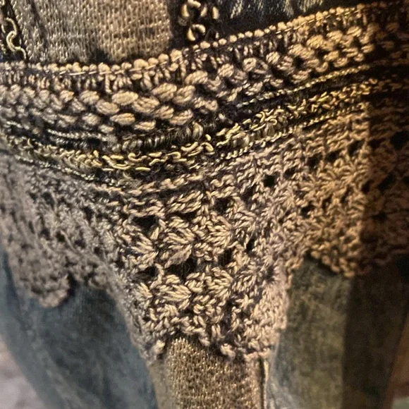 Vintage Embroidered & Lace Denim Jacket - Picture 5 of 12